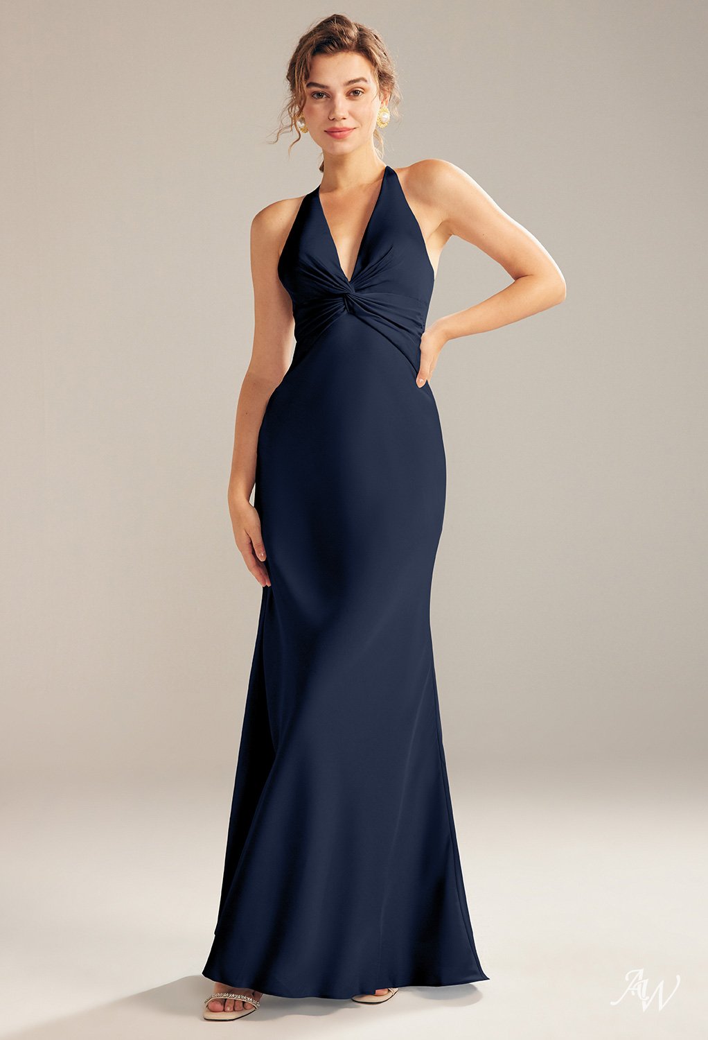 Floor-length Mermaid Maxi Dress-Blue #color_Dark Navy