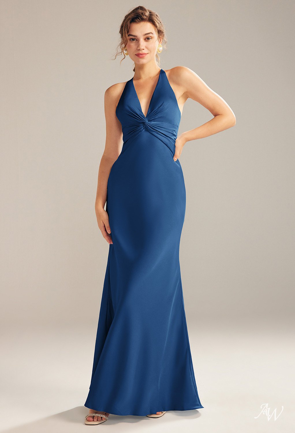 Floor-length Mermaid Maxi Dress #color_Navy